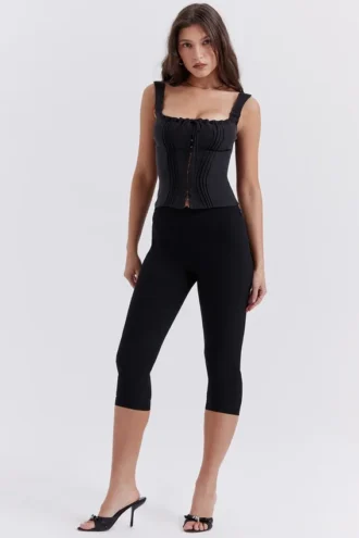 Halima Schwarze Capri-Hose Halima Schwarze Capri-Hose
