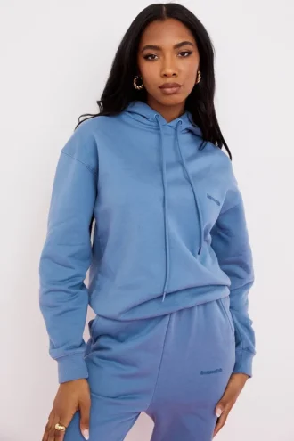 Halo Azure Oversize-Hoodie mit Baumwollfleece-Rückseite