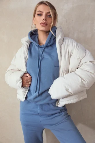 Halo Azure Oversize-Hoodie mit Baumwollfleece-Rückseite