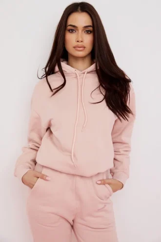Halo Blush Oversize-Hoodie aus Baumwollfleece