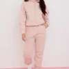 Halo Blush Oversize-Hoodie aus Baumwollfleece