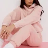 Halo Blush Oversize-Hoodie aus Baumwollfleece