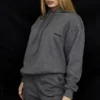 Halo Dunkelgrauer Oversize-Hoodie aus Baumwollfleece