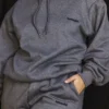 Halo Dunkelgrauer Oversize-Hoodie aus Baumwollfleece