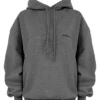 Halo Dunkelgrauer Oversize-Hoodie aus Baumwollfleece