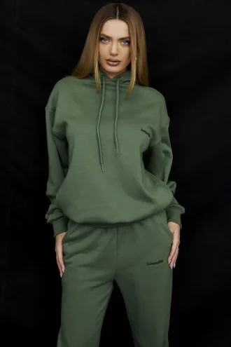Halo Moss Oversize-Hoodie mit Baumwollfleece-Rückseite