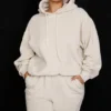 Halo Oatmeal Oversize-Hoodie aus Baumwollfleece