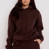 Halo Oversize-Hoodie aus Baumwollfleece in Schokoladenbraun
