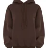 Halo Oversize-Hoodie aus Baumwollfleece in Schokoladenbraun