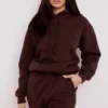 Halo Oversize-Hoodie aus Baumwollfleece in Schokoladenbraun