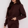 Halo Oversize-Hoodie aus Baumwollfleece in Schokoladenbraun