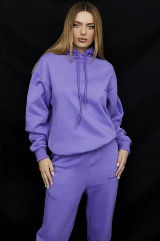 Halo Purple Oversize-Hoodie mit Baumwollfleece-Innenseite