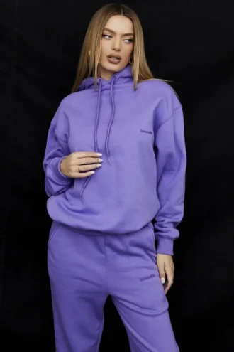 Halo Purple Oversize-Hoodie mit Baumwollfleece-Innenseite