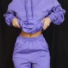 Halo Purple Oversize-Hoodie mit Baumwollfleece-Innenseite