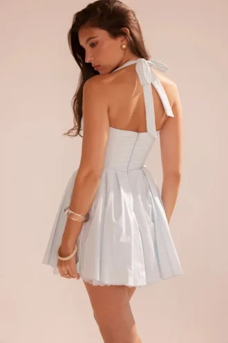 Harriet Bluebell Baumwoll-Halter-Minikleid