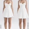 Harriet Weißes Broderie-Anglaise-Halter-Minikleid Harriet Weißes Broderie-Anglaise-Halter-Minikleid