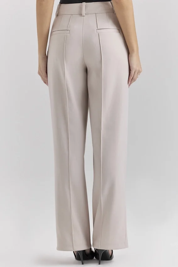 Hayden Beige Hoch taillierte, maßgeschneiderte Hose Hayden Beige Hoch taillierte, maßgeschneiderte Hose