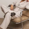 Hayden Beige Hoch taillierte, maßgeschneiderte Hose Hayden Beige Hoch taillierte, maßgeschneiderte Hose