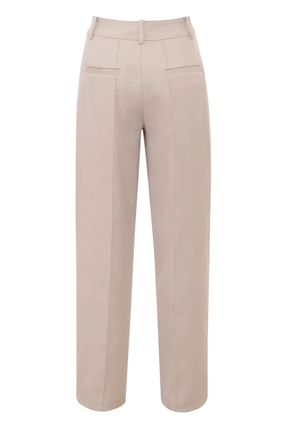 Hayden Beige Hoch taillierte, maßgeschneiderte Hose Hayden Beige Hoch taillierte, maßgeschneiderte Hose
