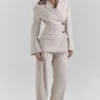 Hayden Beige Hoch taillierte, maßgeschneiderte Hose Hayden Beige Hoch taillierte, maßgeschneiderte Hose