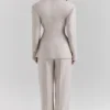 Hayden Beige Hoch taillierte, maßgeschneiderte Hose Hayden Beige Hoch taillierte, maßgeschneiderte Hose