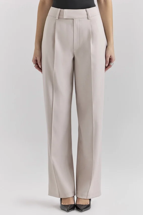 Hayden Beige Hoch taillierte, maßgeschneiderte Hose Hayden Beige Hoch taillierte, maßgeschneiderte Hose