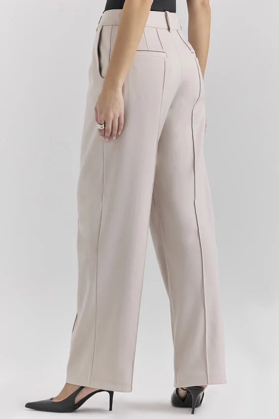 Hayden Beige Hoch taillierte, maßgeschneiderte Hose Hayden Beige Hoch taillierte, maßgeschneiderte Hose