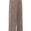 Hayden Braune Puppytooth-Hose mit weitem Bein und hoher Taille Hayden Braune Puppytooth-Hose mit weitem Bein und hoher Taille