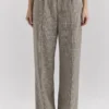 Hayden Braune Puppytooth-Hose mit weitem Bein und hoher Taille Hayden Braune Puppytooth-Hose mit weitem Bein und hoher Taille