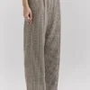 Hayden Braune Puppytooth-Hose mit weitem Bein und hoher Taille Hayden Braune Puppytooth-Hose mit weitem Bein und hoher Taille