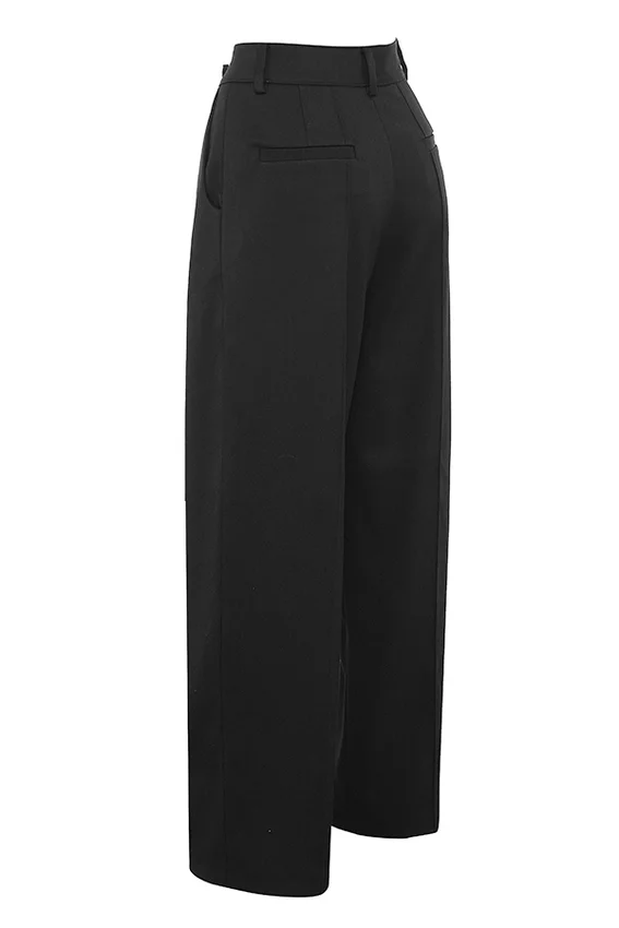 Hayden – Schwarze, weit geschnittene, taillierte Hose Hayden – Schwarze, weit geschnittene, taillierte Hose