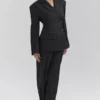 Hayden – Schwarze, weit geschnittene, taillierte Hose Hayden – Schwarze, weit geschnittene, taillierte Hose
