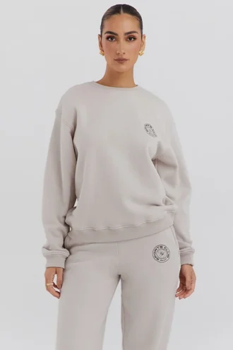 Haze Cloud Sweatshirt aus Baumwollfleece mit Rundhalsausschnitt Haze Cloud Sweatshirt aus Baumwollfleece mit Rundhalsausschnitt