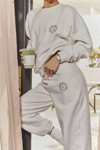 Haze Cloud Sweatshirt aus Baumwollfleece mit Rundhalsausschnitt Haze Cloud Sweatshirt aus Baumwollfleece mit Rundhalsausschnitt