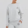 Haze Hellgraues meliertes Sweatshirt mit Rundhalsausschnitt Haze Hellgraues meliertes Sweatshirt mit Rundhalsausschnitt