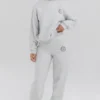 Haze Hellgraues meliertes Sweatshirt mit Rundhalsausschnitt Haze Hellgraues meliertes Sweatshirt mit Rundhalsausschnitt