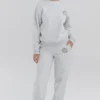 Haze Hellgraues meliertes Sweatshirt mit Rundhalsausschnitt Haze Hellgraues meliertes Sweatshirt mit Rundhalsausschnitt