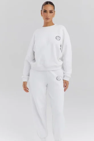 Haze White Sweatshirt mit Rundhalsausschnitt Haze White Sweatshirt mit Rundhalsausschnitt