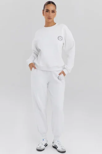 Haze White Sweatshirt mit Rundhalsausschnitt Haze White Sweatshirt mit Rundhalsausschnitt