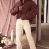 Hero Chocolate Oversized C-förmige Pufferjacke