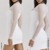 Holly White Plunge-Minikleid Holly White Plunge-Minikleid
