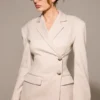 Hudson Beige Hourglass Blazer Hudson Beige Hourglass Blazer
