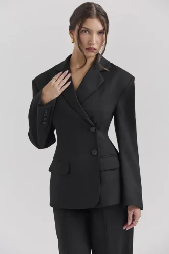 Hudson Schwarzer Blazer in Sanduhrform