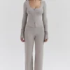 Hunter Grey Kaschmir-Hose mit geradem Bein Hunter Grey Kaschmir-Hose mit geradem Bein