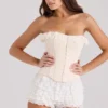 Idella Cremefarbenes Korsetts-Oberteil mit Satin-Spitzenbesatz Idella Cremefarbenes Korsetts-Oberteil mit Satin-Spitzenbesatz