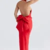 Ilaria Rotes Neckholder-Kleid mit Schleifen Ilaria Rotes Neckholder-Kleid mit Schleifen