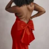 Ilaria Rotes Neckholder-Kleid mit Schleifen Ilaria Rotes Neckholder-Kleid mit Schleifen