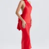 Ilaria Rotes Neckholder-Kleid mit Schleifen Ilaria Rotes Neckholder-Kleid mit Schleifen