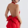 Ilaria Rotes Neckholder-Kleid mit Schleifen Ilaria Rotes Neckholder-Kleid mit Schleifen