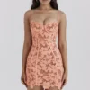 Ilayda Sorbet – Mini-Kleid aus bestickter Blumen-Spitze